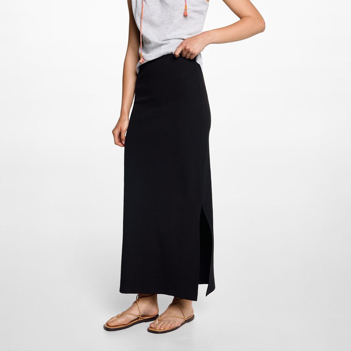 MANGO TEEN - Falda Larga Algodón Mujer Mango