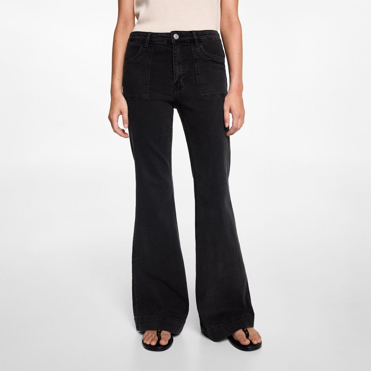 MANGO TEEN - Jean Flare Tiro Alto Mujer Mango Teen