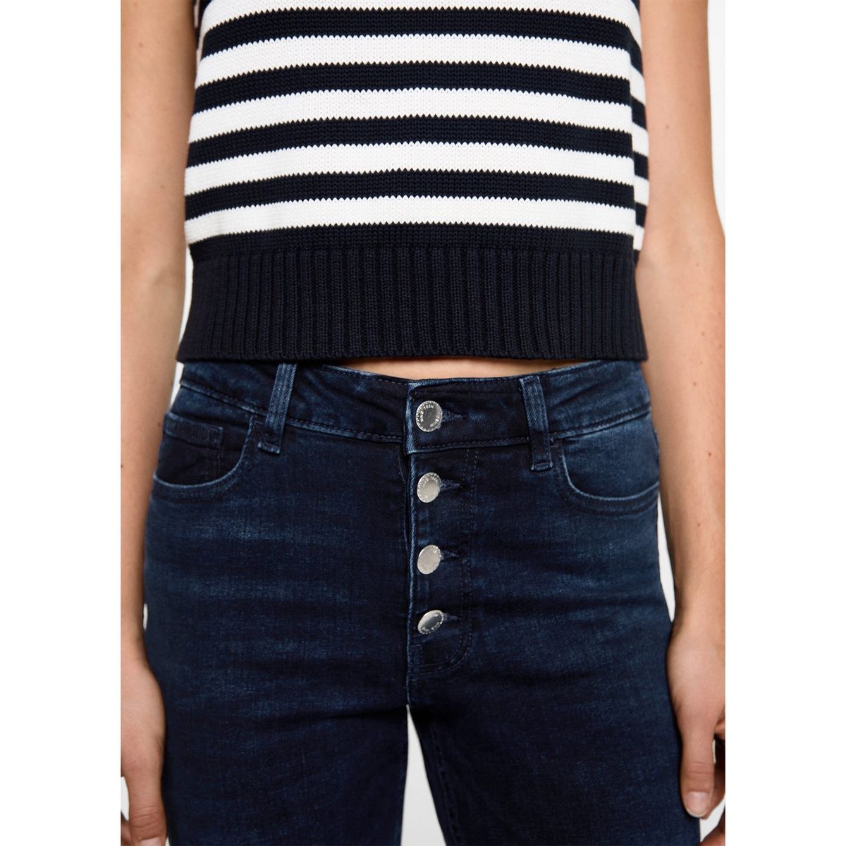 MANGO TEEN - Jean Flare Tiro Alto Mujer Mango Teen