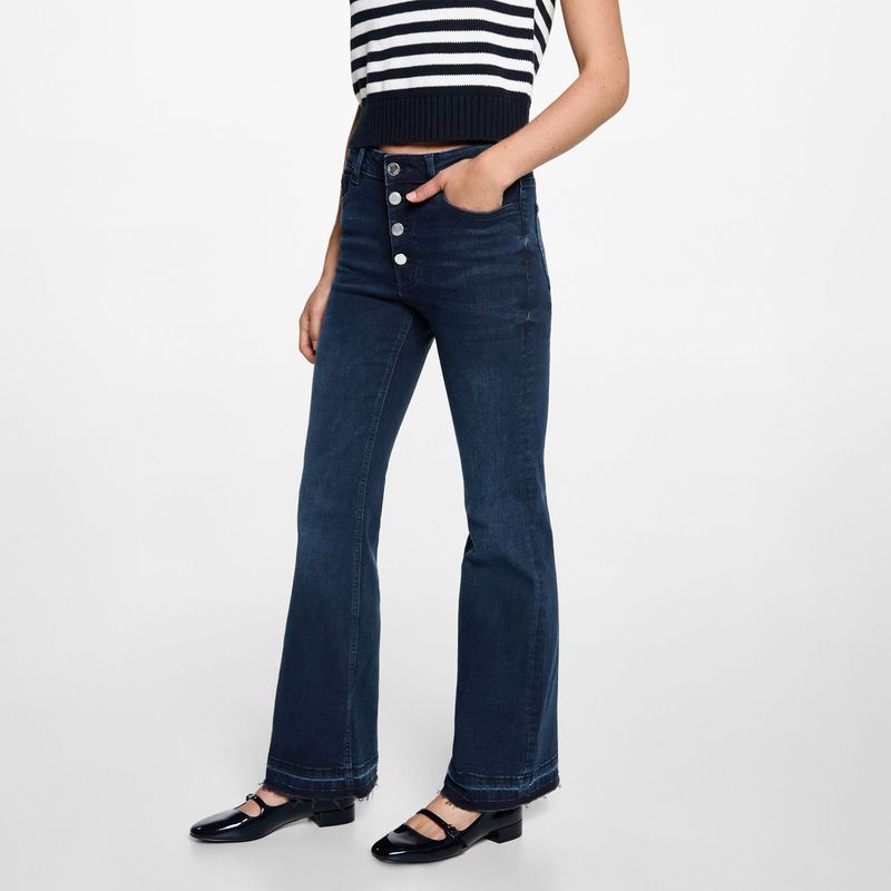 MANGO TEEN - Jean Flare Tiro Alto Mujer Mango Teen