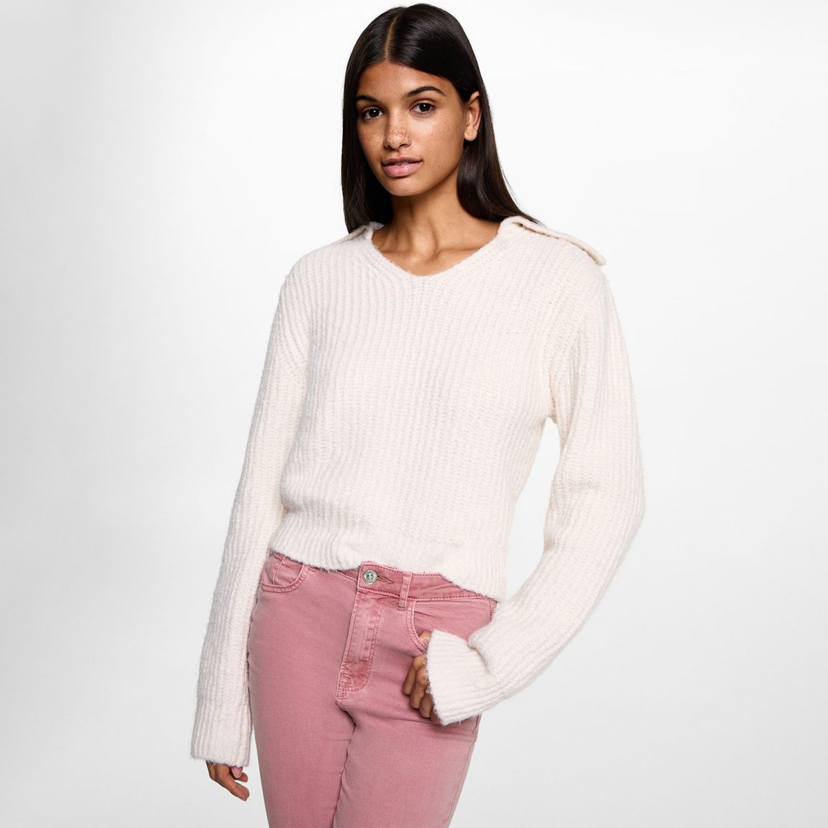 MANGO TEEN - Jean Flare Algodón Mujer Mango