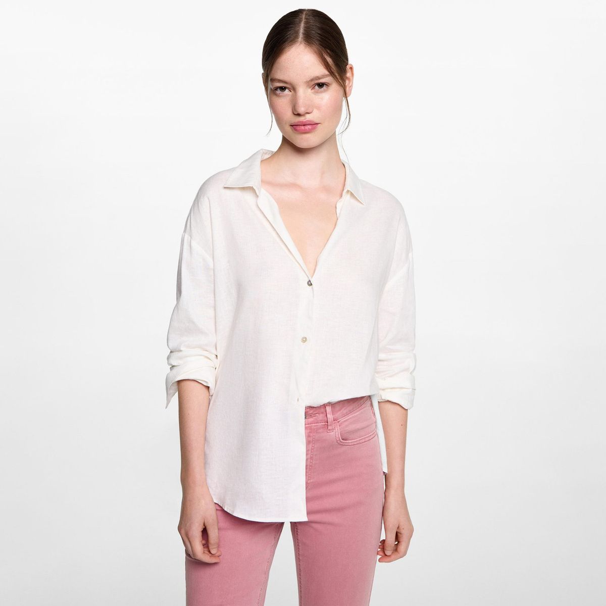 MANGO TEEN - Jean Flare Algodón Mujer Mango