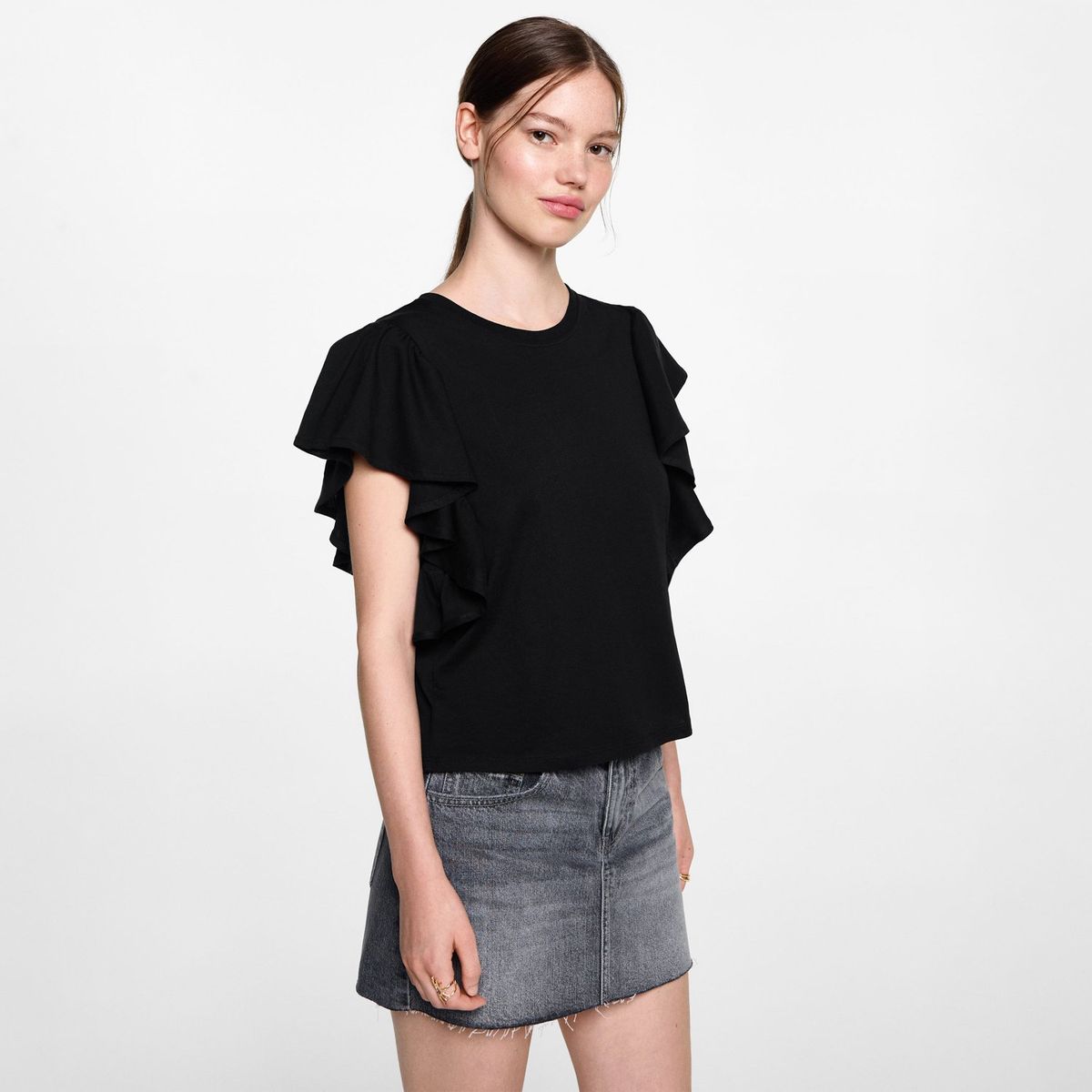 MANGO TEEN - Polo Manga Corta 100% Algodón Mujer Mango