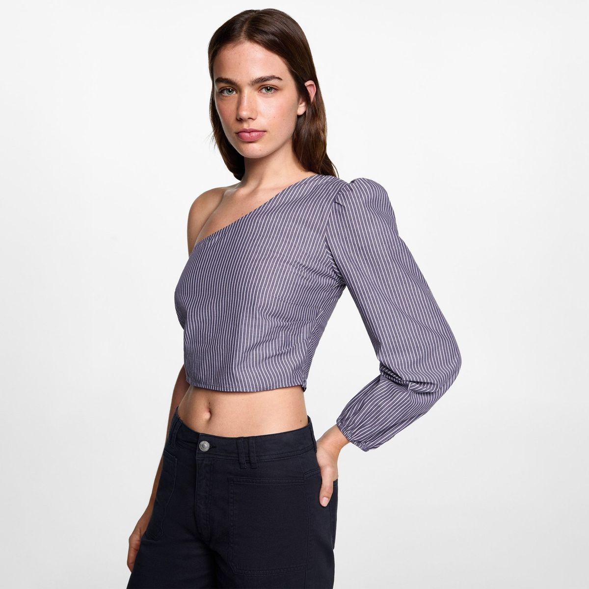 MANGO TEEN - Blusa Manga Larga 100% Algodón Mujer Mango