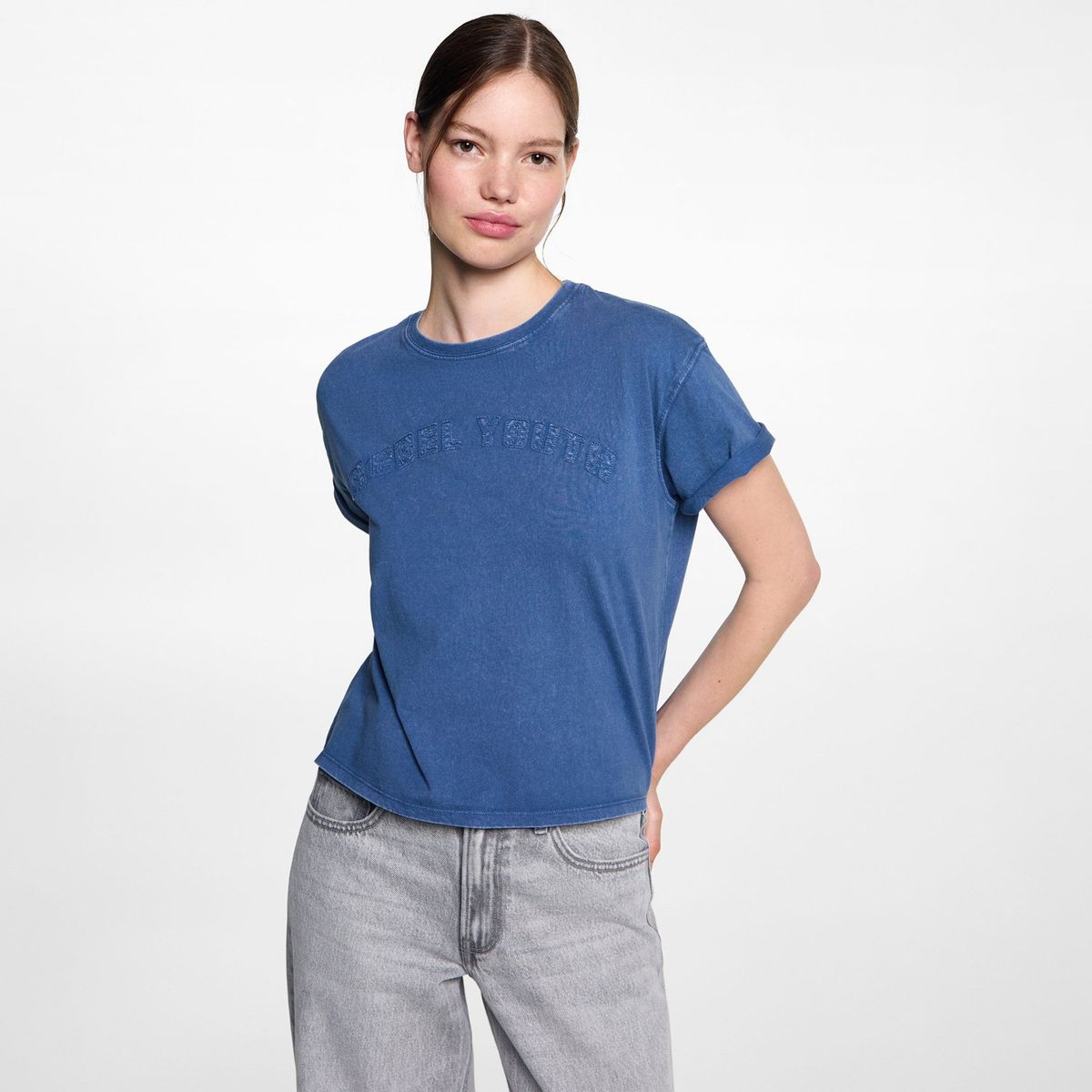 MANGO TEEN - Polo Manga Corta 100% Algodón Mujer Mango