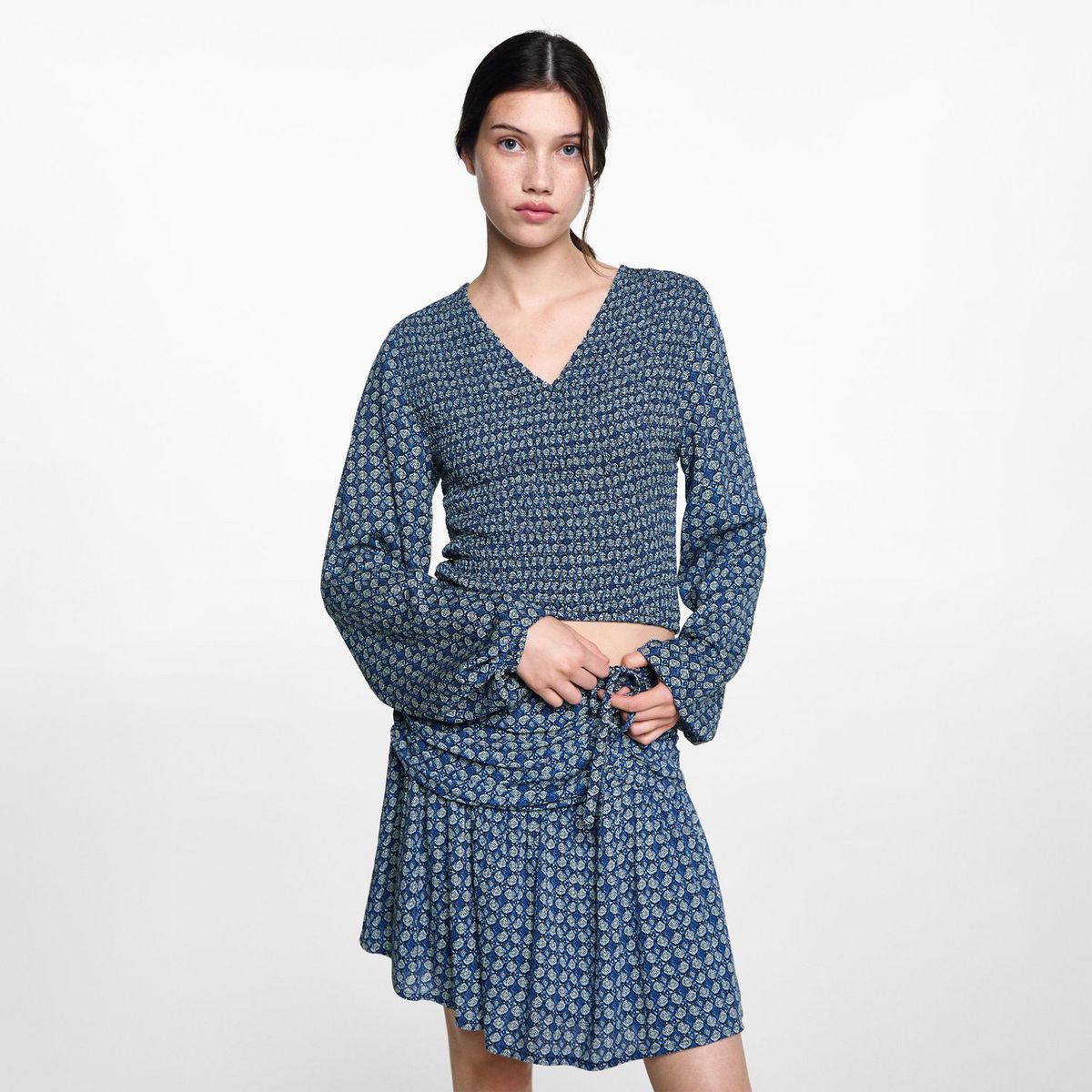 MANGO TEEN - Blusa Manga Larga Mujer Mango