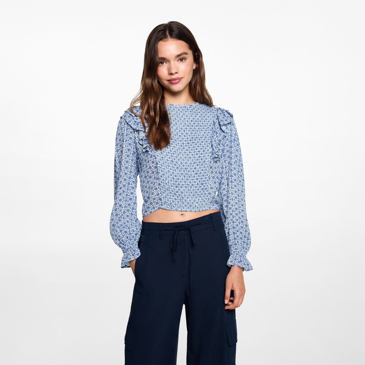 MANGO TEEN - Blusa Manga Larga Mujer Mango Teen