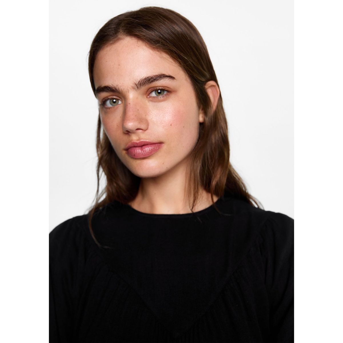 MANGO TEEN - Blusa Manga Larga Algodón Mujer Mango