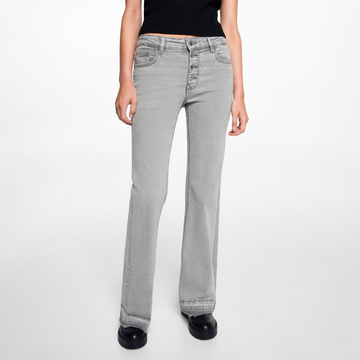 MANGO TEEN - Jean Flare Algodón Mujer Mango