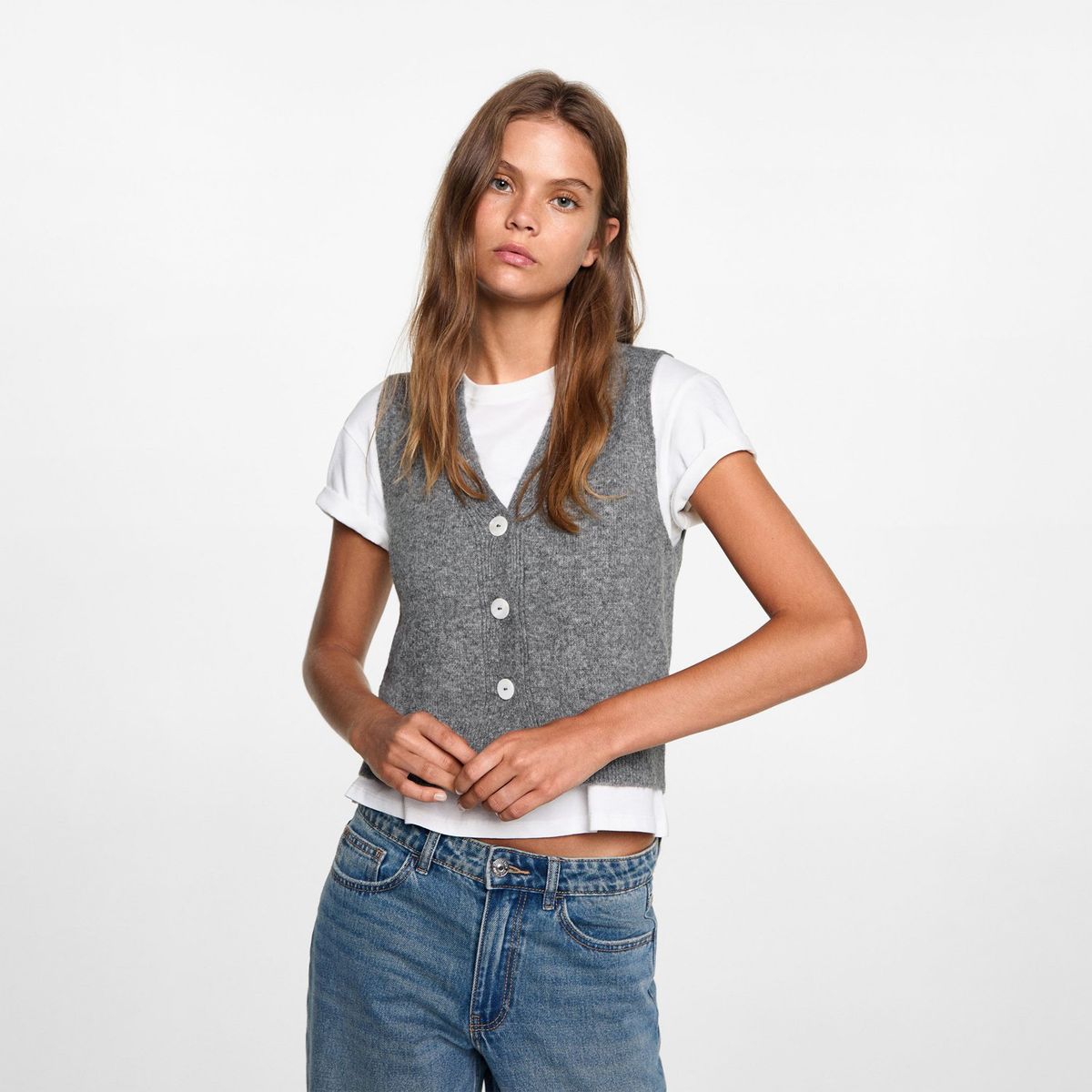 MANGO TEEN - Chaleco Mujer Mango