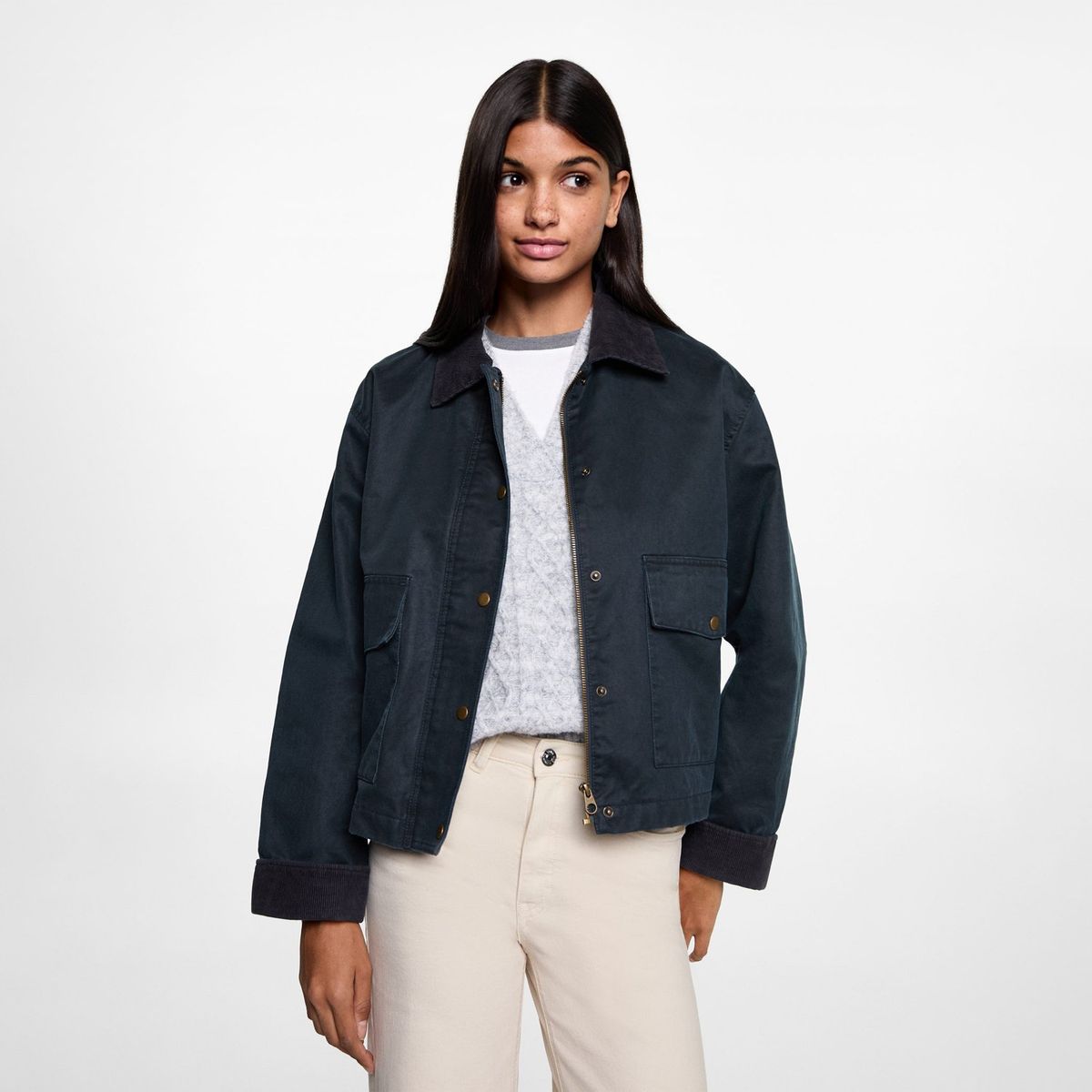 MANGO TEEN - Jean Wide Algodón Mujer Mango