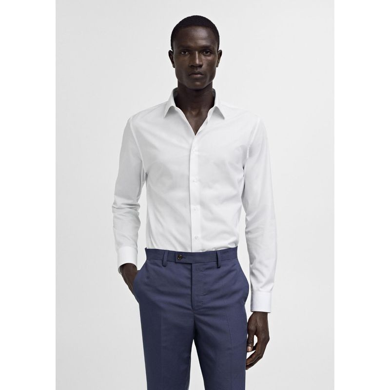 MANGO - Camisa Manga Larga 100% Algodón Hombre Mango 