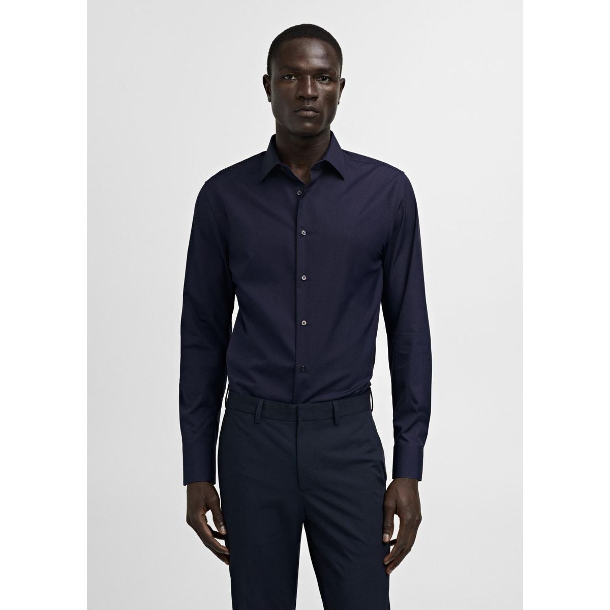 MANGO - Camisa Manga Larga 100% Algodón Hombre Mango 