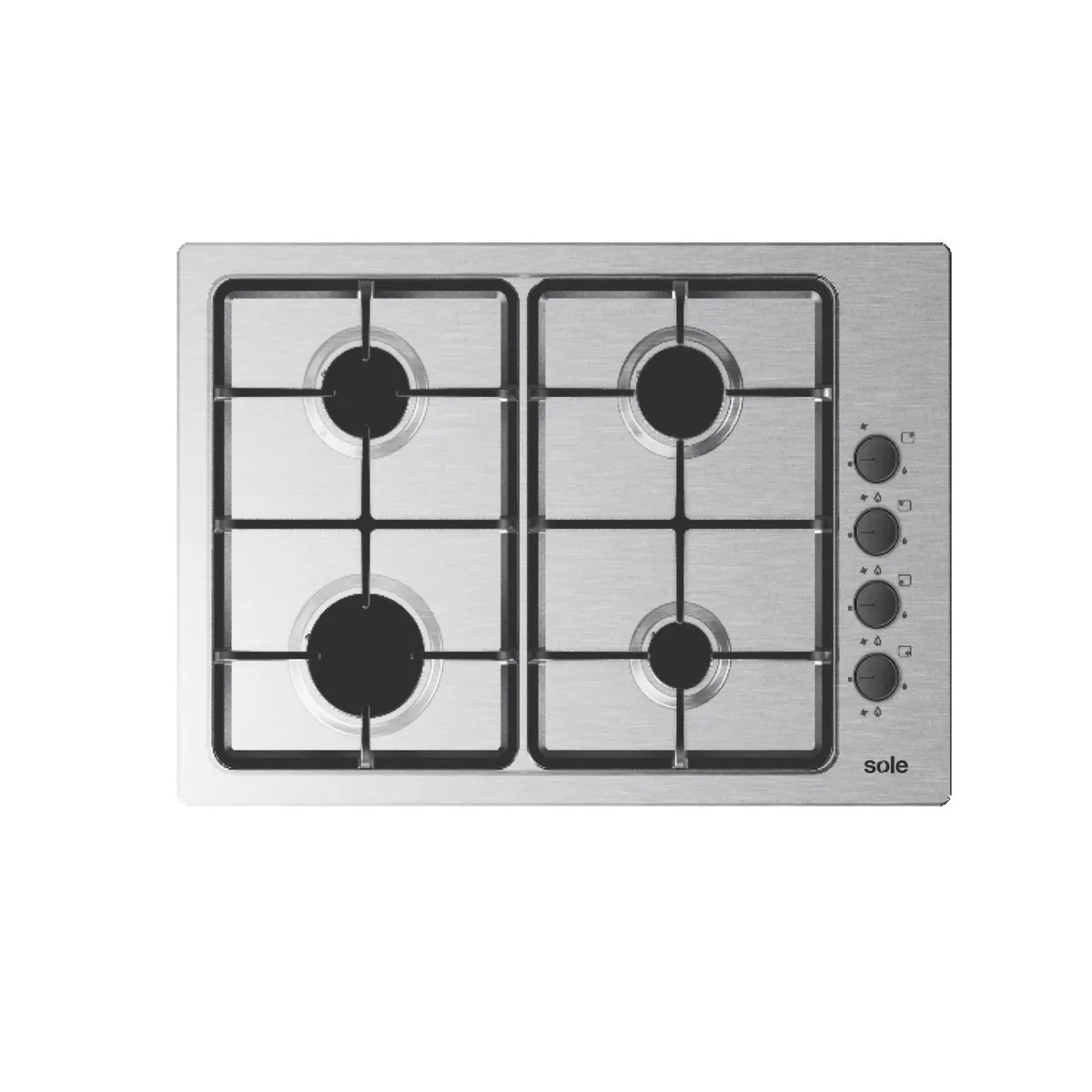 SOLE - Encimera Acero Inoxidable Gas 4q Compacta