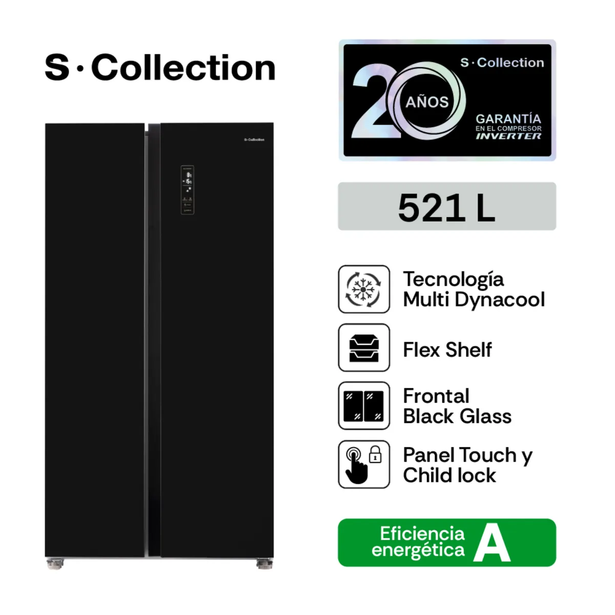 SCOLLECTION - Refrigeradora Sbs S-collection London  521l.