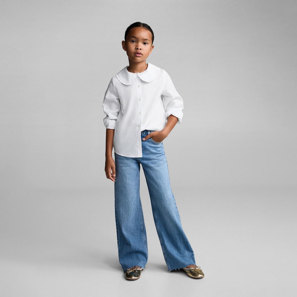 MANGO KIDS - Camisa Niña Algodón Mango Kids