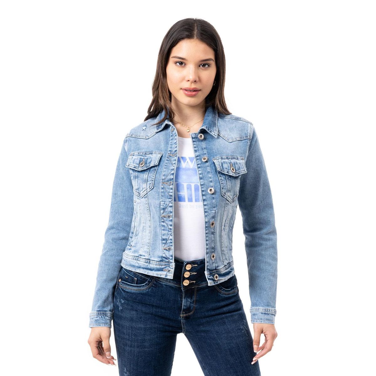 PIONIER - Casaca Jean Algodón Mujer Pionier