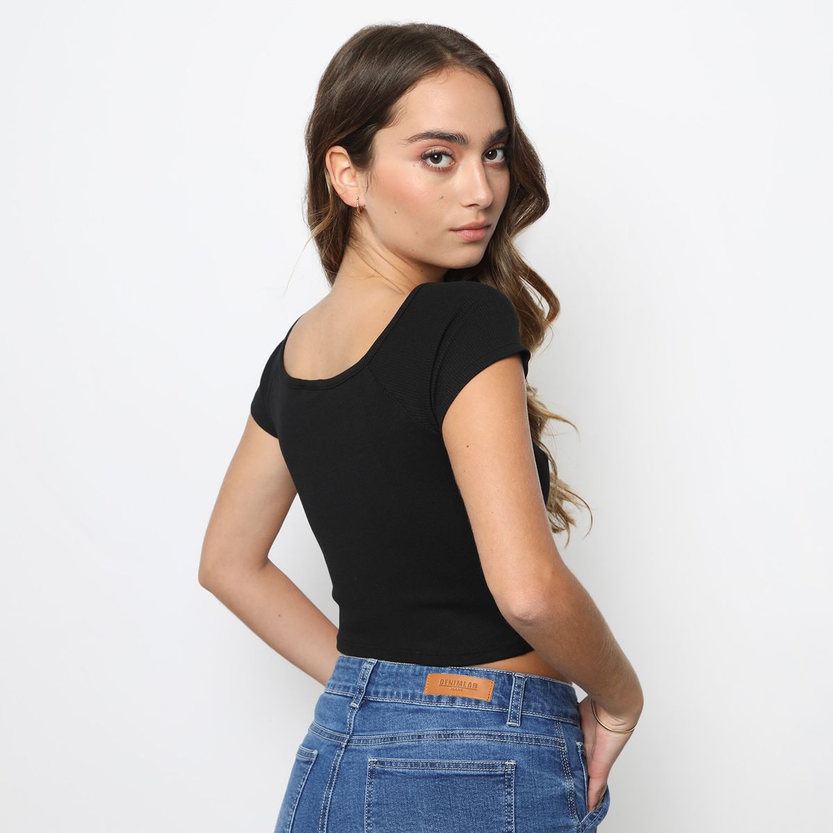 DENIMLAB - Top Denimlab Manga Corta Cuello En V