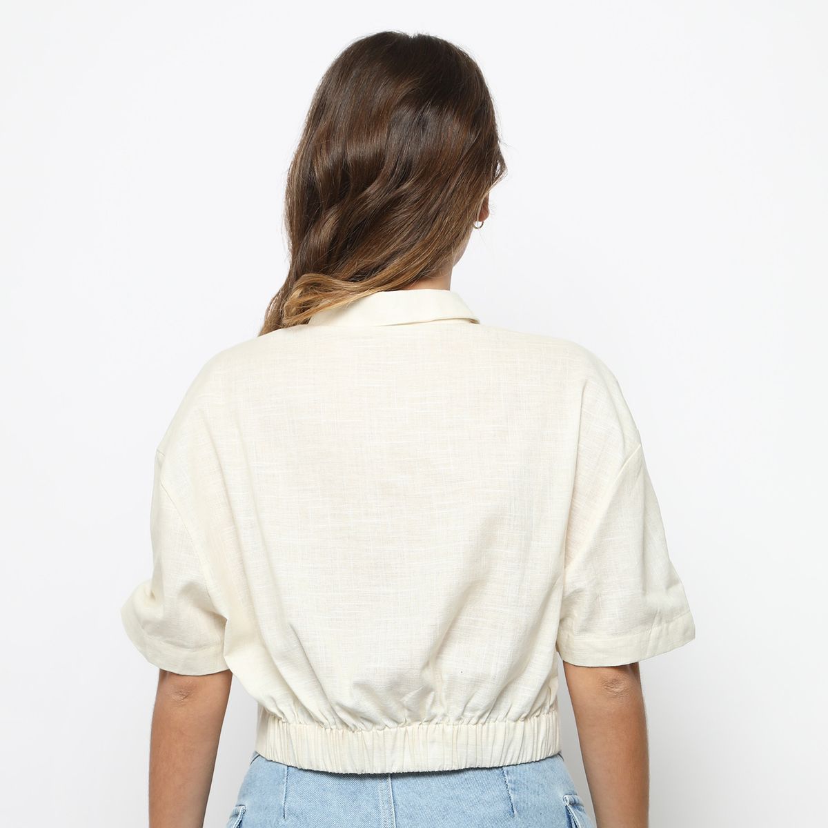 DENIMLAB - Blusa Manga Corta 100% Algodón Mujer Denimlab