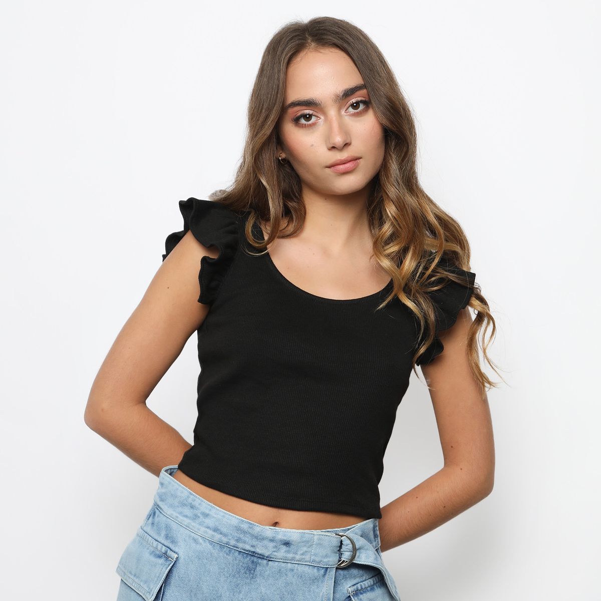 DENIMLAB - Top Manga Corta Algodón Mujer Denimlab