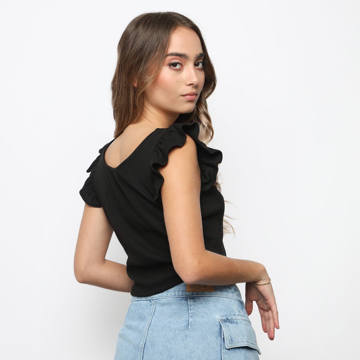 DENIMLAB - Top Manga Corta Algodón Mujer Denimlab