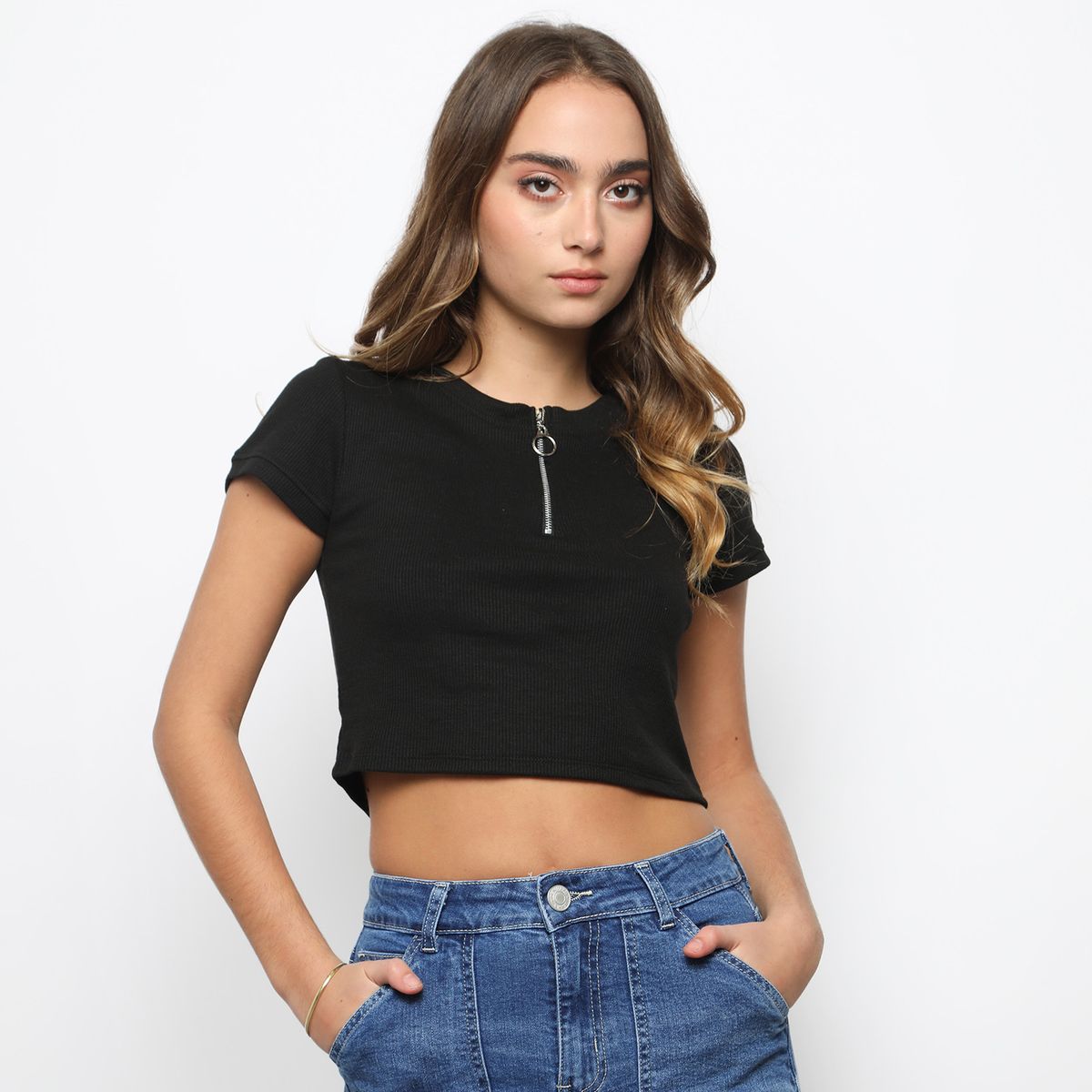 DENIMLAB - Top Manga Corta Algodón Mujer Denimlab