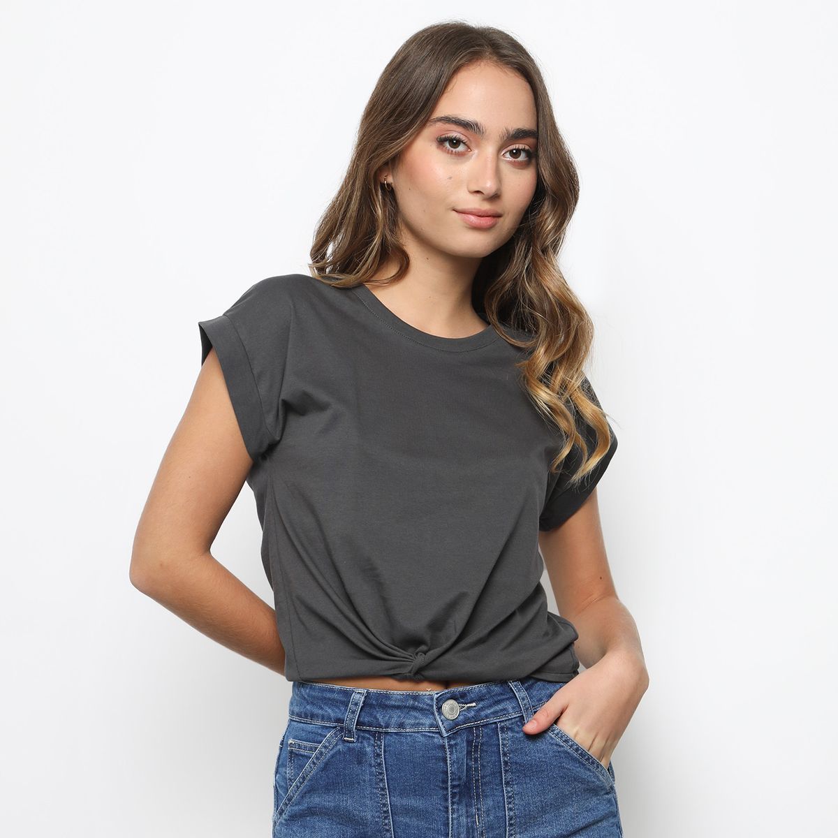 DENIMLAB - Top Manga Corta Algodón Mujer Denimlab