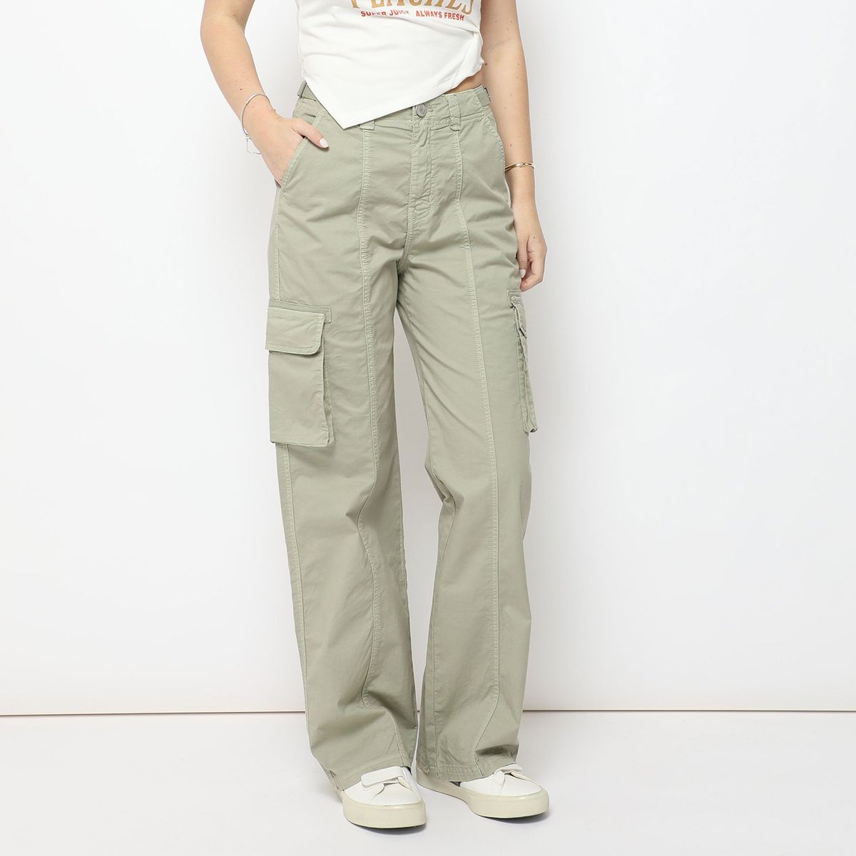 SYBILLA - Pantalón Straight Algodón Mujer Sybilla