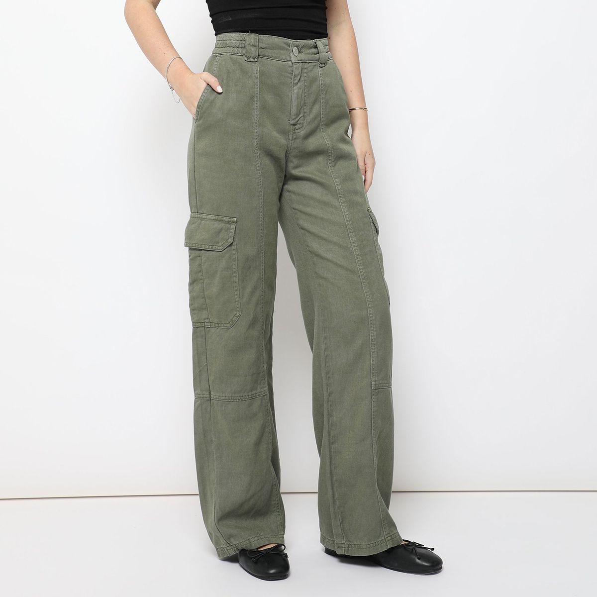 SYBILLA - Pantalón Straight Casual Mujer Sybilla