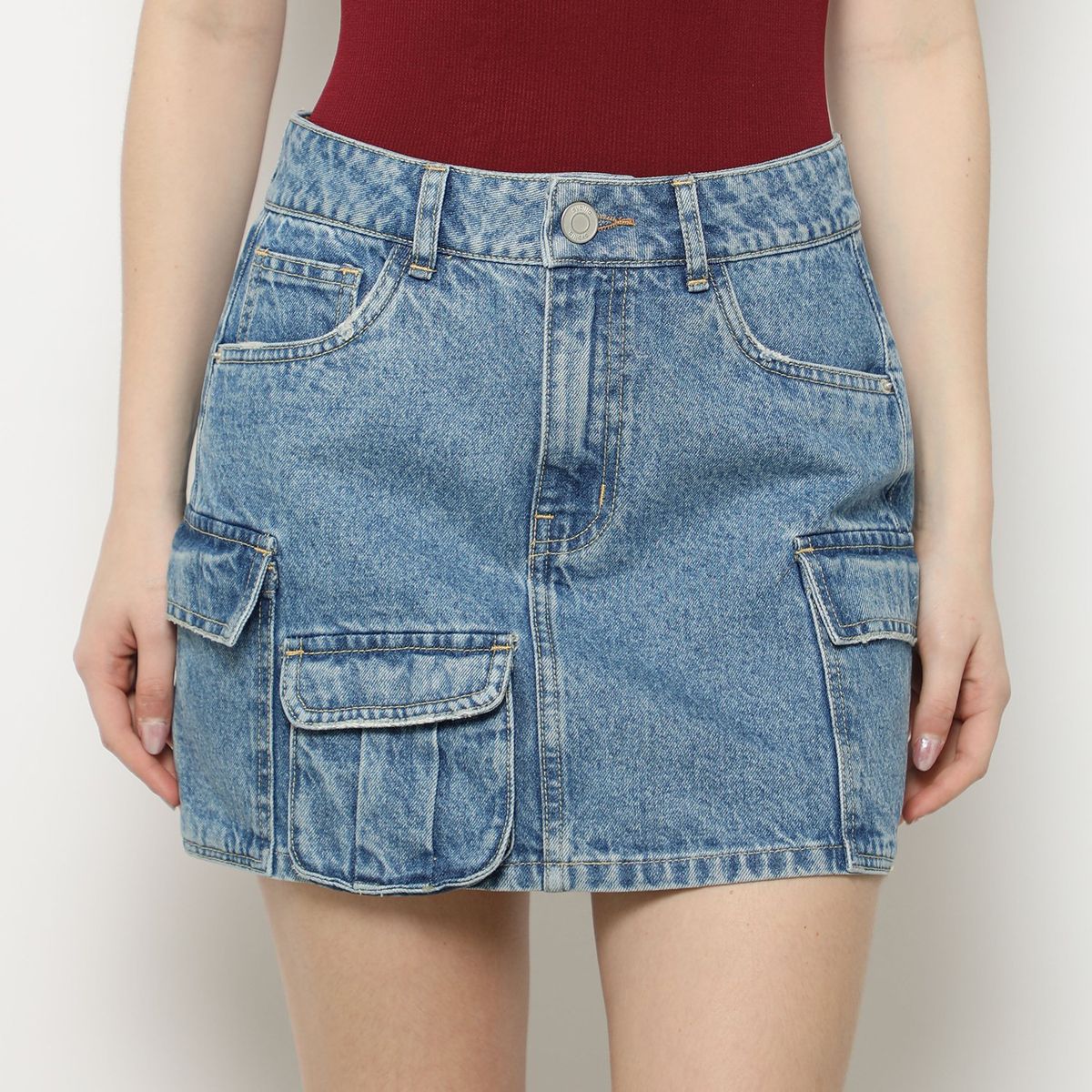 SYBILLA - Falda Corta 100% Algodón Mujer Sybilla