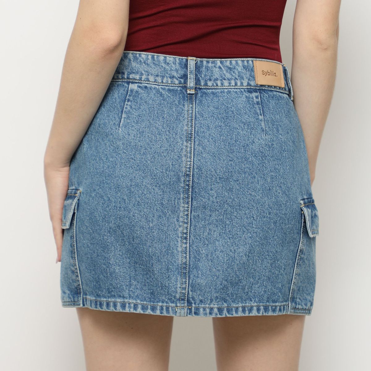 SYBILLA - Falda Corta 100% Algodón Mujer Sybilla