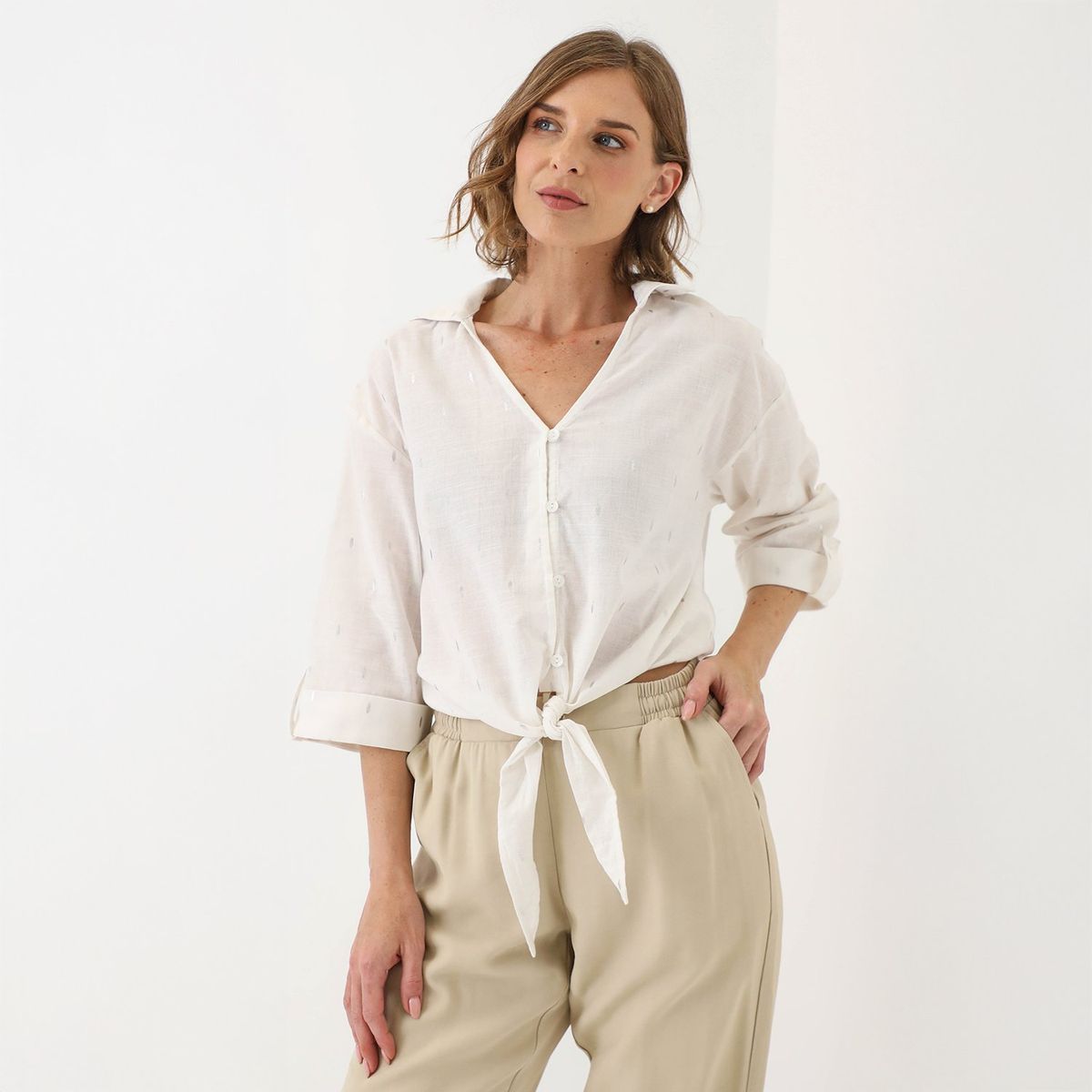 APOLOGY - Blusa Manga Larga 100% Algodón Mujer Apology