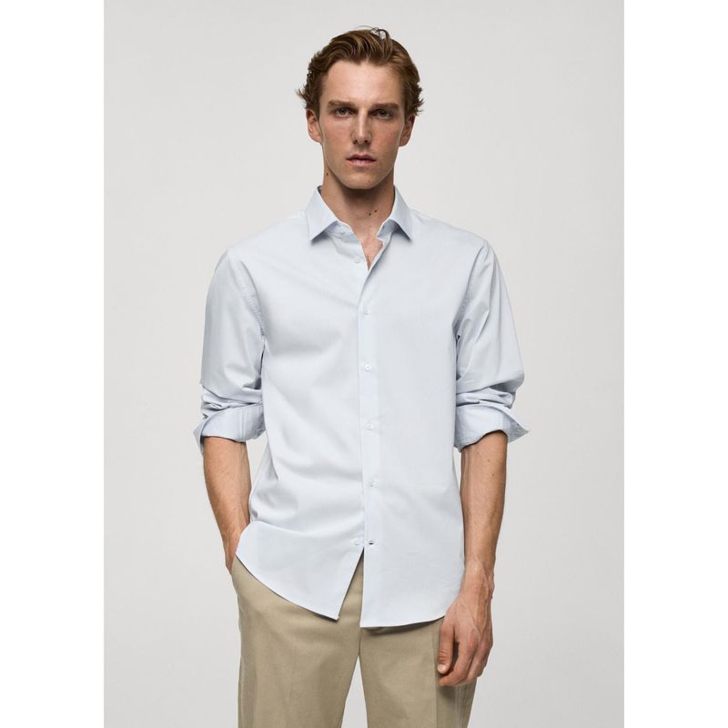 MANGO - Camisa Algodón Stretch Hombre Mango
