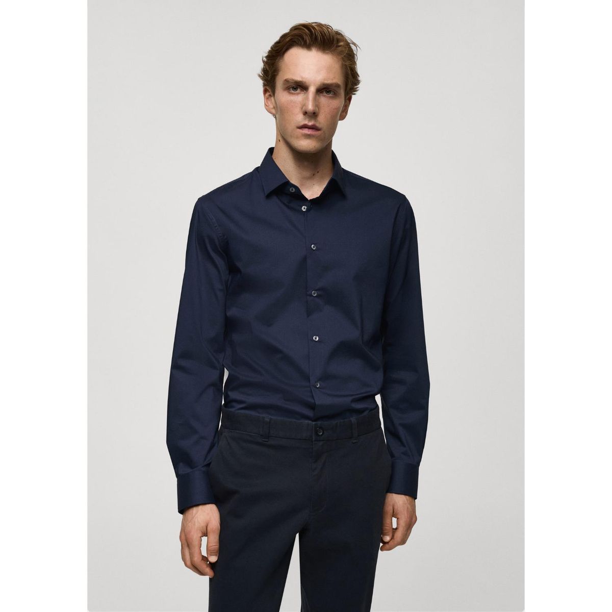 MANGO - Camisa Algodón Stretch Hombre Mango
