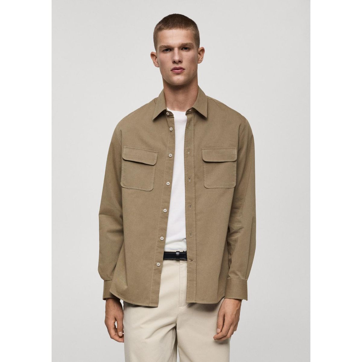 MANGO - Camisa Manga Larga 100% Algodón Hombre Mango 