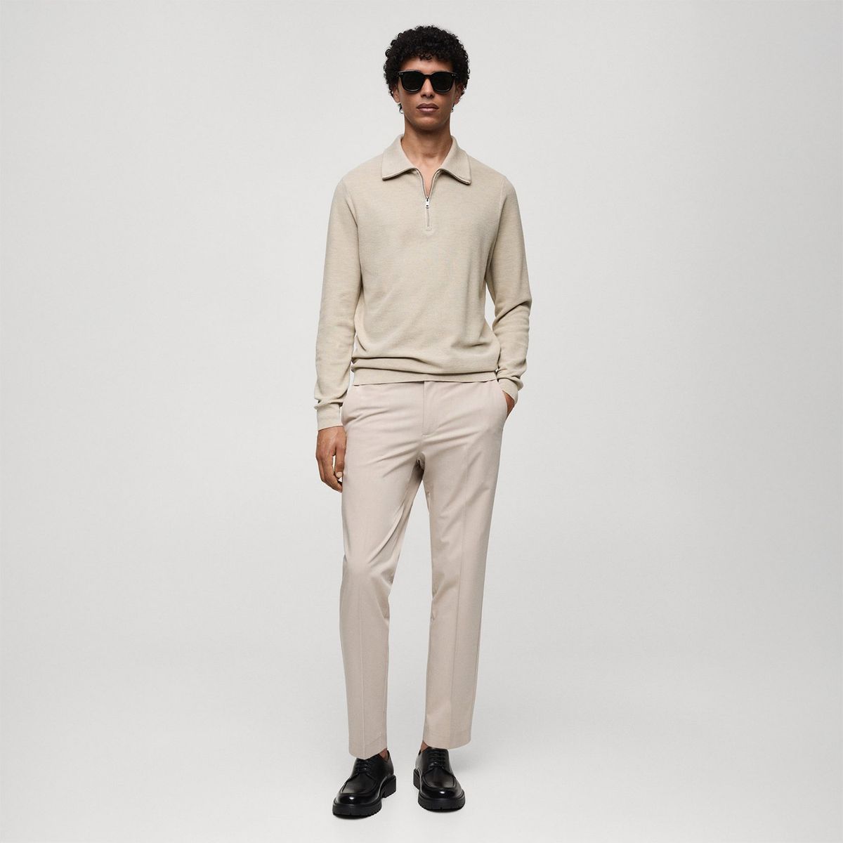 MANGO - Jersey Punto Fino Algodón Hombre Mango