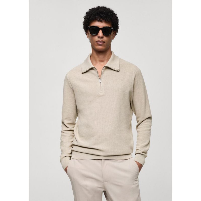 MANGO - Jersey Punto Fino Algodón Hombre Mango
