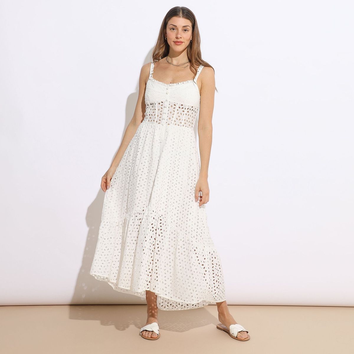 BASEMENT - Vestido Largo 100% Algodón Mujer Basement