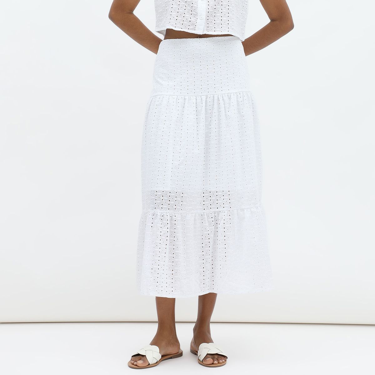 BASEMENT - Falda Larga 100% Algodón Mujer Basement