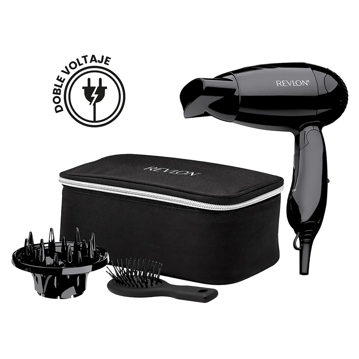 REVLON - Combo Secadora De Viaje Doble Voltaje + Accesorios
