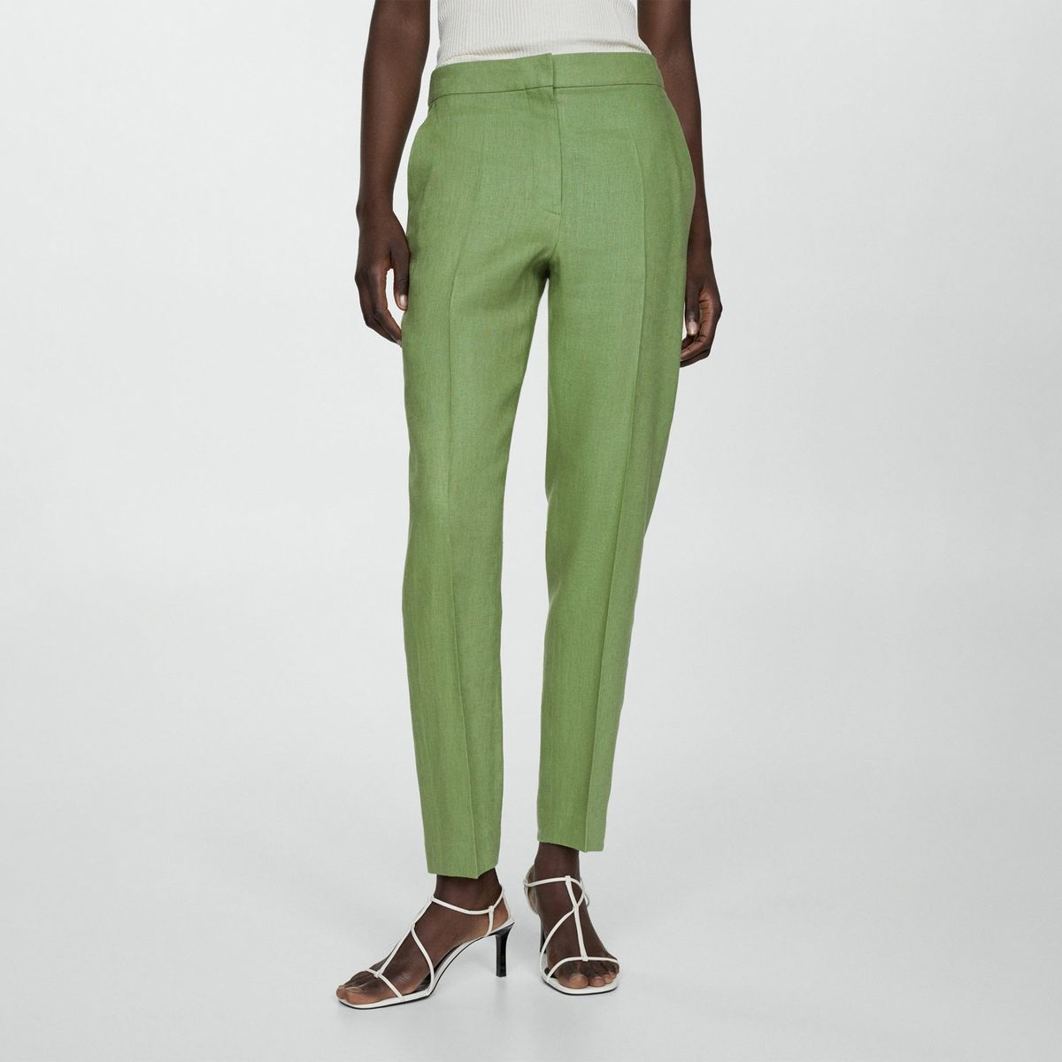 MANGO - Pantalón 100% Lino Mujer Mango