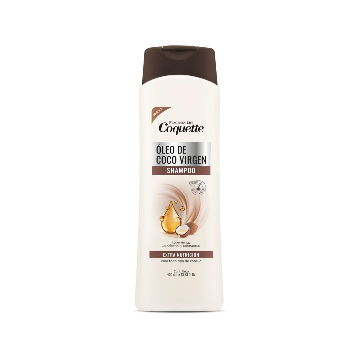 COQUETTE - Shampoo Todo Tipo De Cabello Óleo De Coco Virgen 400ml Coquette