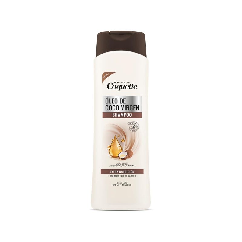 COQUETTE - Shampoo Todo Tipo De Cabello Óleo De Coco Virgen 400ml Coquette