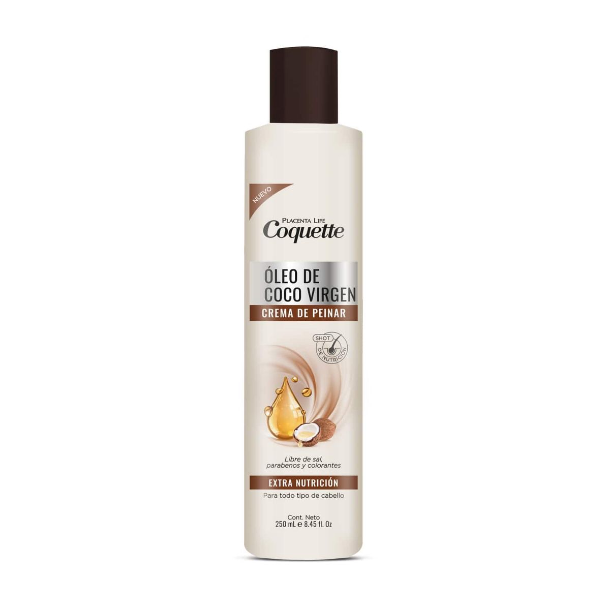 COQUETTE - Crema De Peinar Todo Tipo De Cabello Óleo De Coco Virgen 250ml Coquette