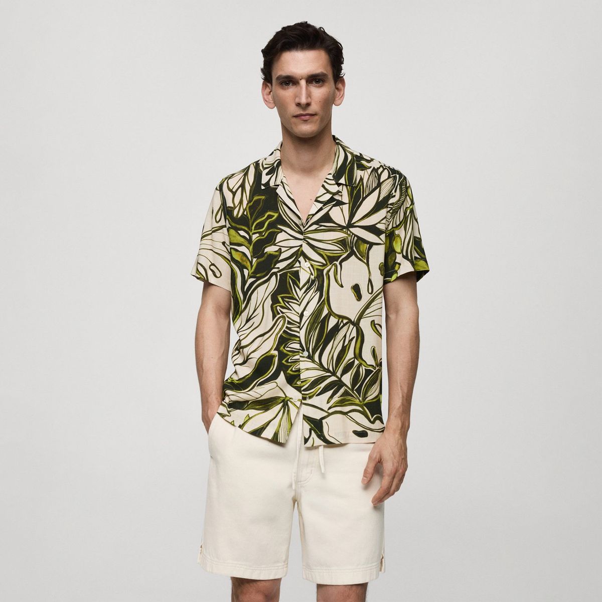 MANGO - Camisa Manga Corta Hombre Mango