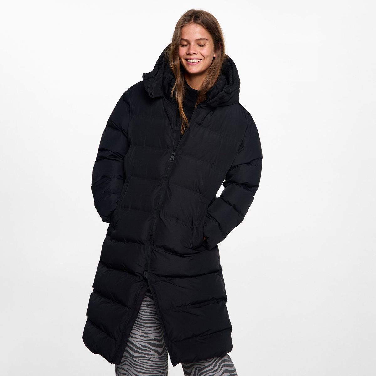 MANGO TEEN - Casaca Larga Acolchada Mujer Mango