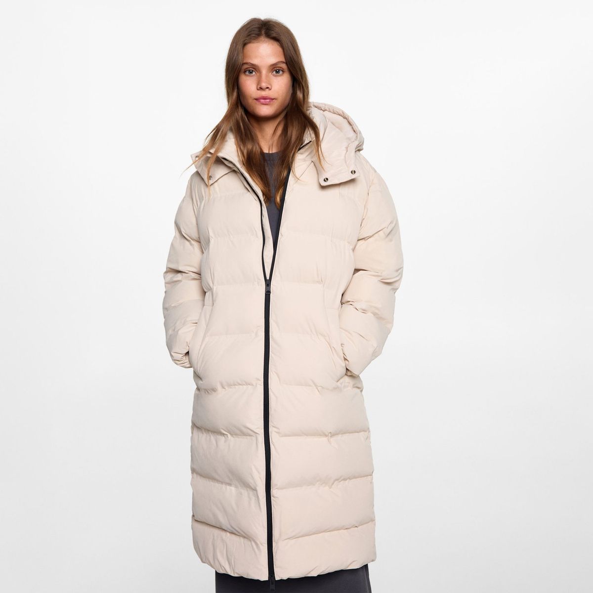 MANGO TEEN - Casaca Larga Acolchada Mujer Mango