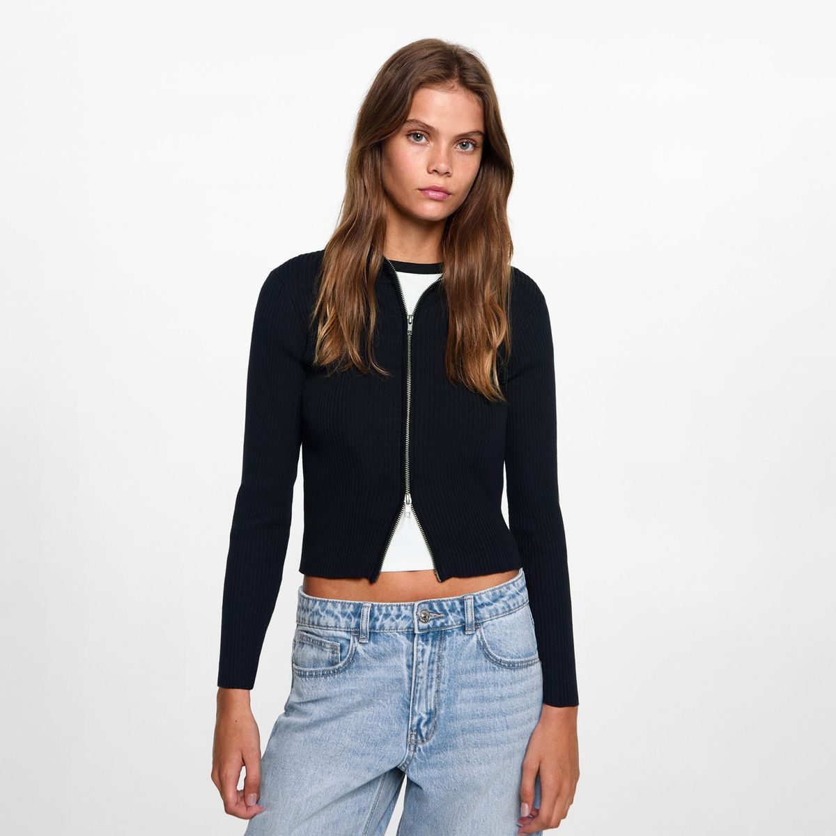 MANGO TEEN - Jean Straight Tiro Alto Mujer Mango Teen