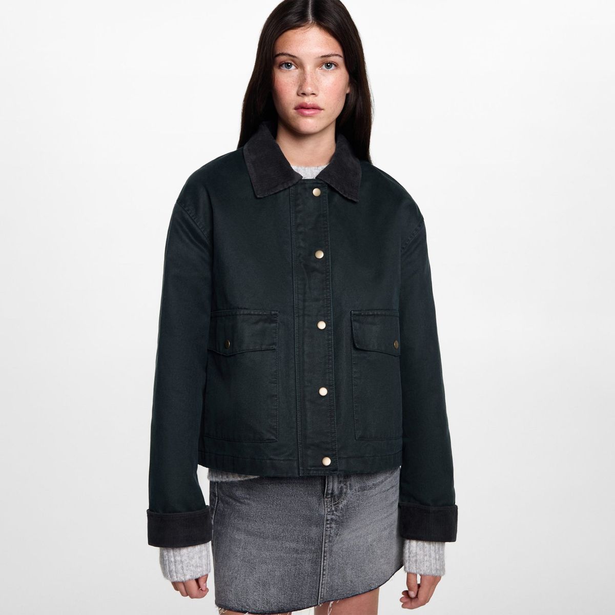 MANGO TEEN - Casaca Algodón Mujer Mango