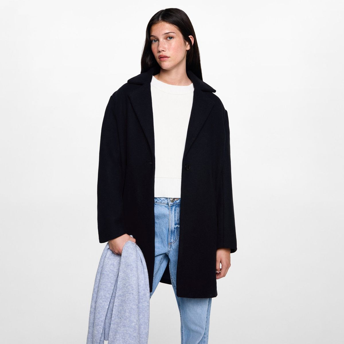 MANGO TEEN - Abrigo Casual Mujer Mango